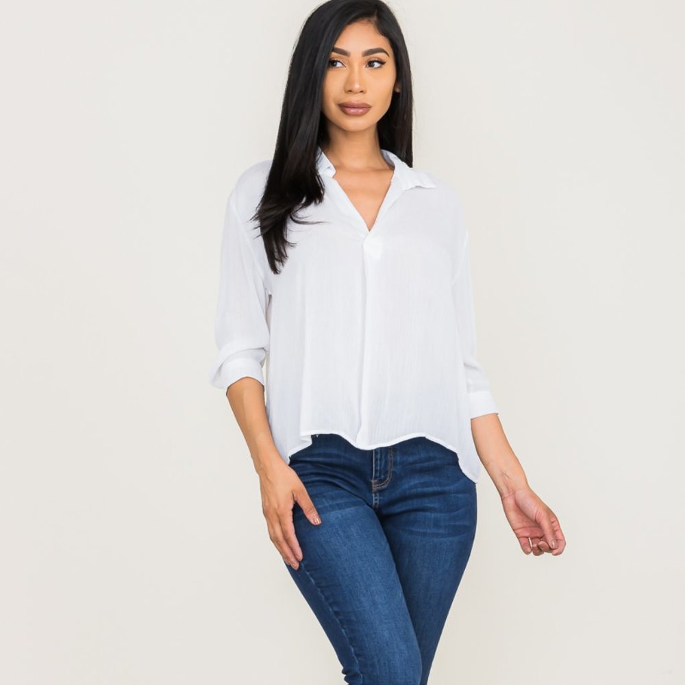 Solid long sleeve top